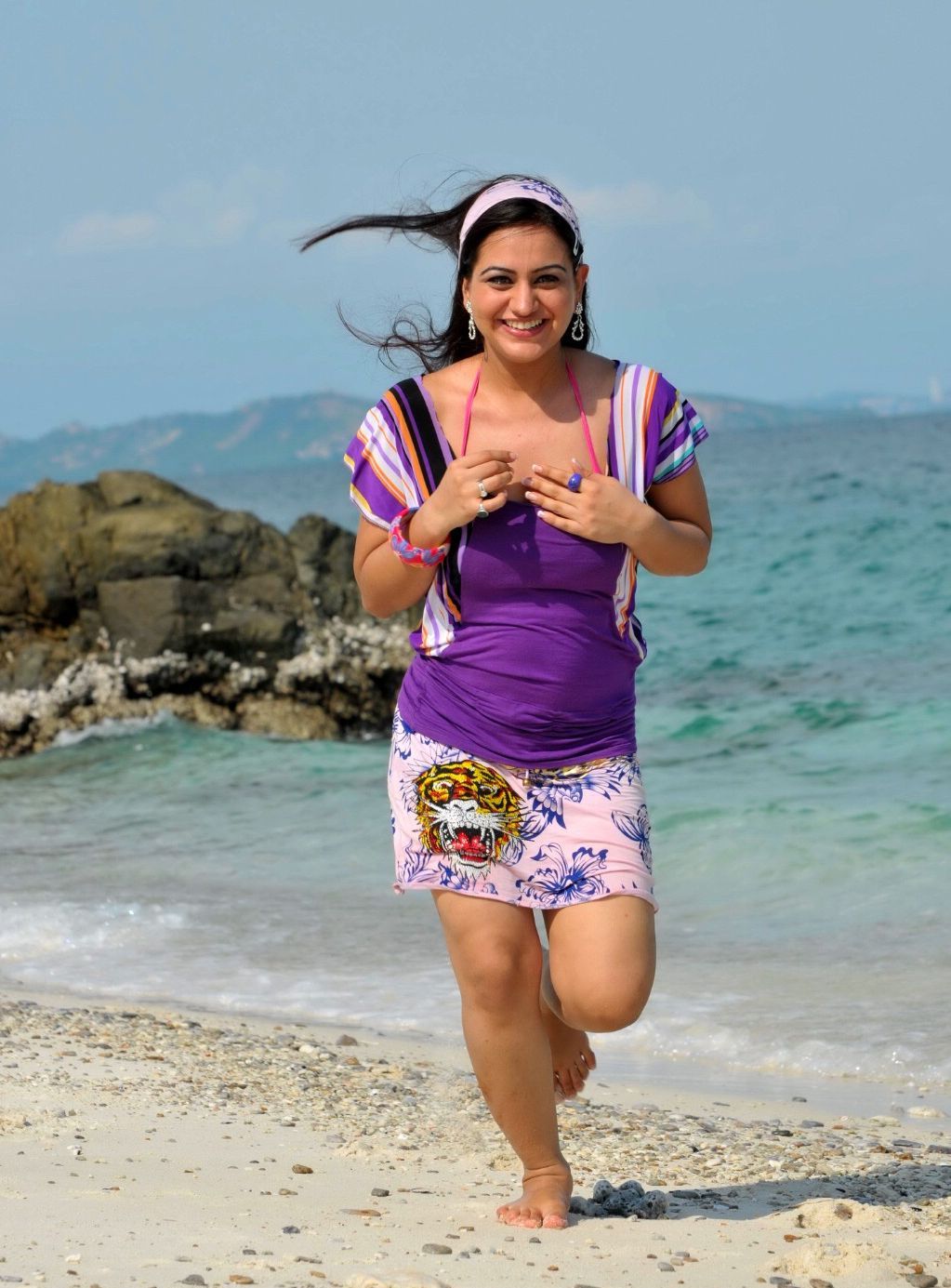 Hot aunty in beach